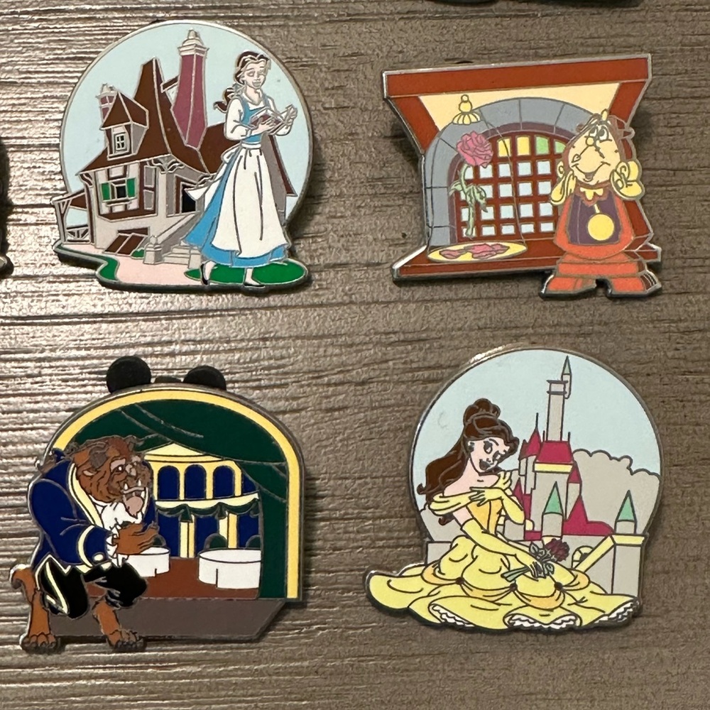 Disney Parks- Beauty and the Beast- New Fantasyland- 10 Pin Set WDW Mystery Set - Picture 5 of 16